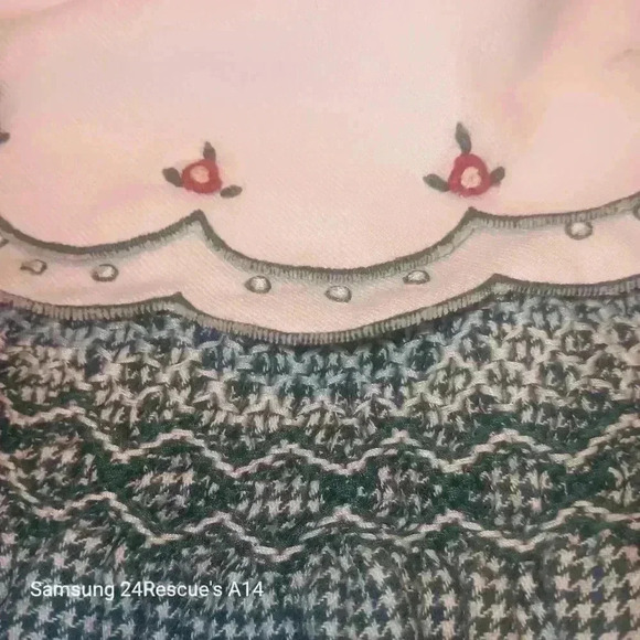 Sophie Dess 24 MO Girls Christmas Dinner Dress Smocked Gingham Double Collar - Picture 3 of 8